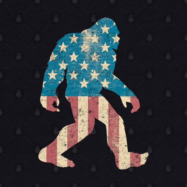 Merica American Flag Sasquatch Bigfoot Gift Silhouette Gag Gift by MintedFresh